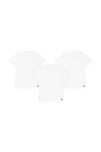 Detské bavlnené tričko Polo Ralph Lauren 3-pak biela farba, jednofarebné, 9P5030