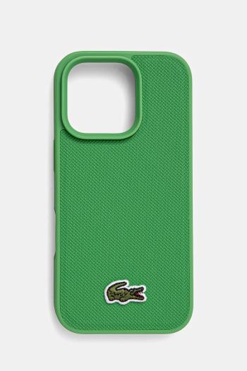 Puzdro na mobil Lacoste iPhone 16 Pro 6.3 zelená farba, LCHMP16LPVCN