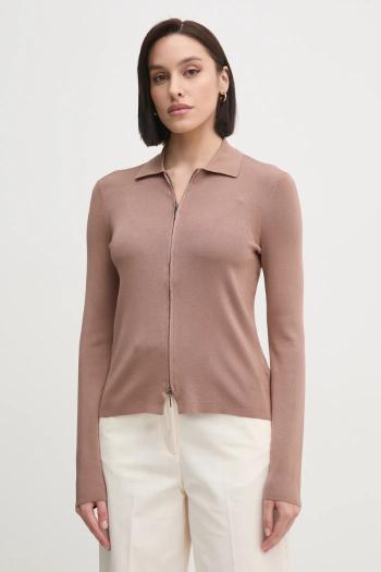Kardigán Calvin Klein dámsky, hnedá farba, tenký, K20K207943