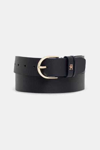 Kožený opasok Tommy Hilfiger tmavomodrá farba, AW0AW17757