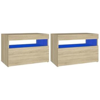 SHUMEE s osvetlením LED 2 ks dub sonoma 60 × 35 × 40 cm (804416)