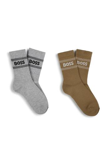 Detské ponožky BOSS 2-pak šedá farba, J51738