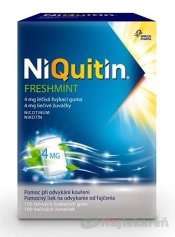 NiQuitin Freshmint 4mg žuvačky proti fajčeniu 100 ks