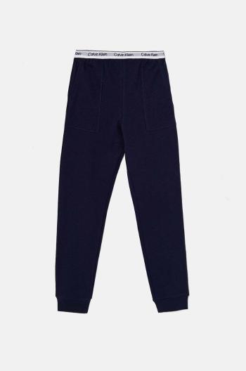 Detské bavlnené tepláky Calvin Klein Underwear tmavomodrá farba, jednofarebné, KK0KK00110