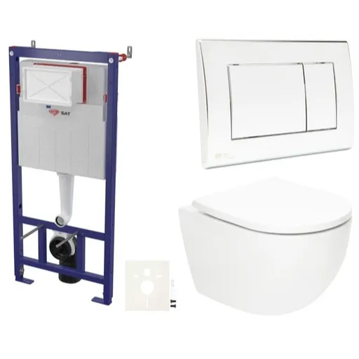 Závesný wc set SAT Fusion do ľahkých stien / predstenové vírové splachovanie SIKOSSTORFU21