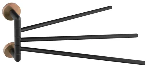 SAPHO - LARISSA trojitý držiak uterákov otočný 350, čierna/meď mat WS022BC