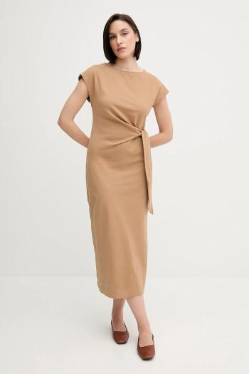 Bavlnené šaty Tommy Hilfiger zelená farba, maxi, rovný strih, WW0WW45159