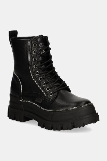 Workery Buffalo Aspha Rld Zip dámske, čierna farba, na plochom podpätku, 1622480-BLK