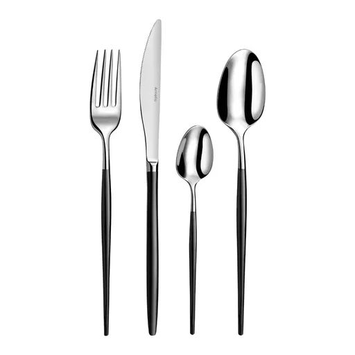 Sada príborov AMEFA 16ks Soprano čierna