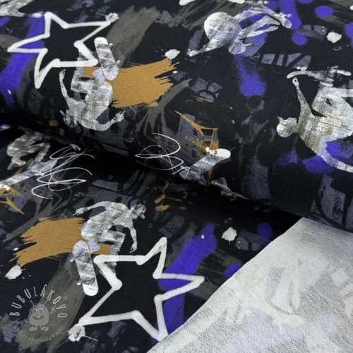 Teplákovina Graffiti black digital print