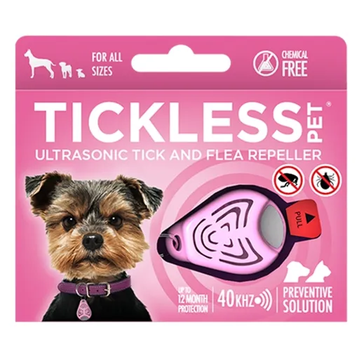 TICKLESS PET Ultrazvukový odpudzovač kliešťov a bĺch pre psov farba pink 1 kus