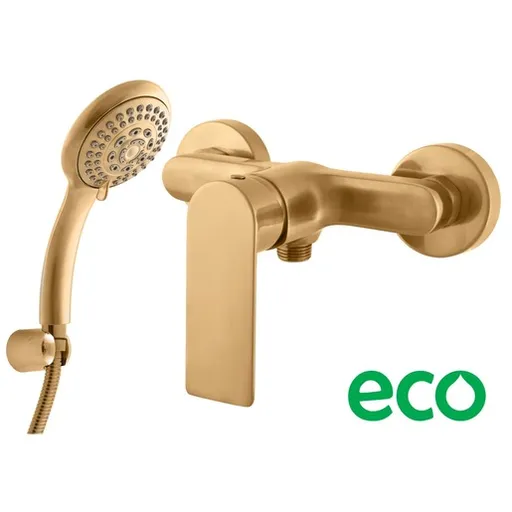 Sprchová batéria RAV SLEZÁK Nil so sprchovacím setom 150 mm kartáčovaná zlatá NL181.5/1ZK