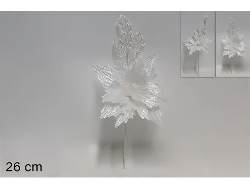 MAKRO - Kvet vianočný 26cm biely