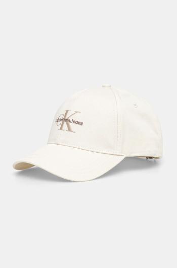 Bavlnená šiltovka Calvin Klein Jeans béžová farba, s nášivkou, K60K612317