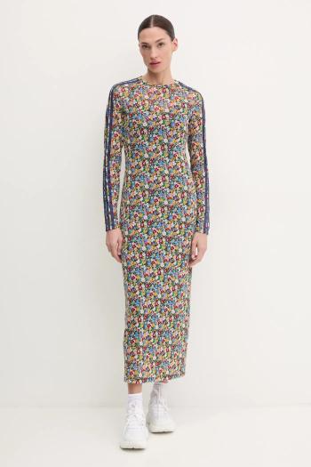 Šaty adidas Originals Liberty tmavomodrá farba, maxi, priliehavé, JC7773