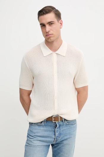 Košeľa Marciano Guess pánsky, béžová farba, regular, s klasickým golierom, 5GHR17 5861Z