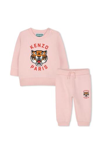 Detská tepláková súprava z bavlny Kenzo Kids oranžová farba, K60935