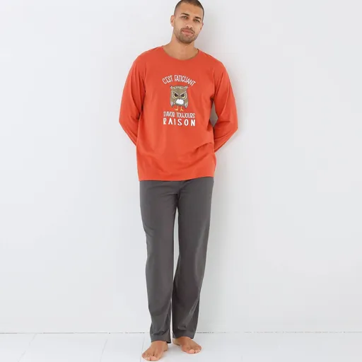 Pyžamo s nohavicami a potlačou sovy