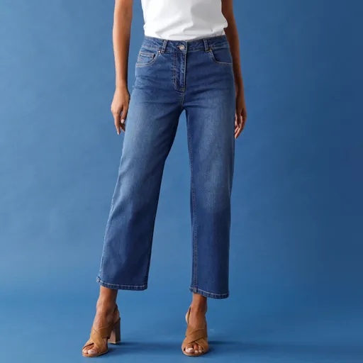 Široké skrátené džínsy