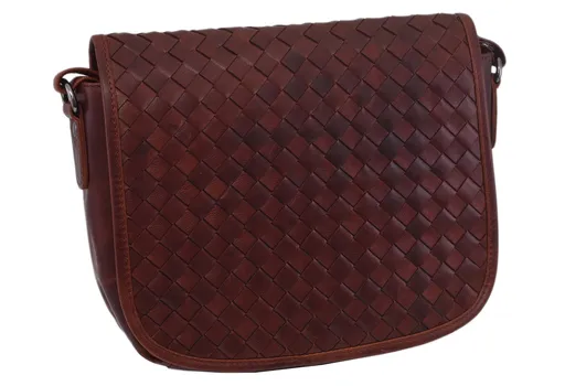 Dámska kožená crossbody kabelka koňak 390112