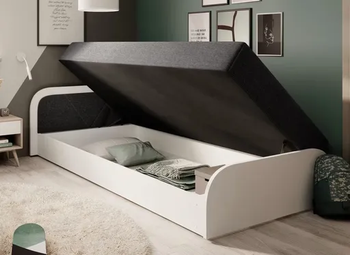 ArtElta Jednolôžková posteľ PARYS biela | 80 x 190 cm Farba: Ľavá / Sawana 05