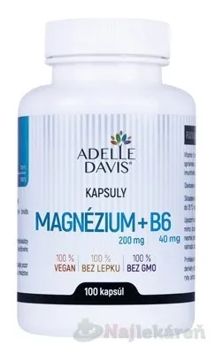 Adelle Davis Magnézium 200 mg a B6 40 mg 100 kapsúl