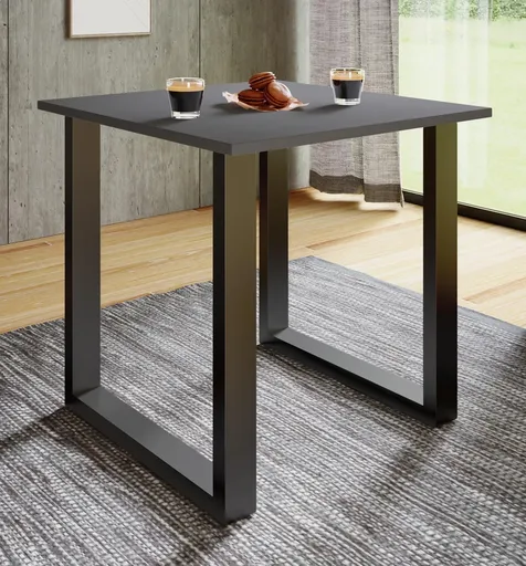 VCM Jídelní stůl Xona 80x50 U-nohy, antracit