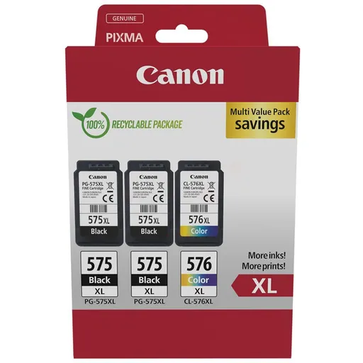CANON PG-575-XL - originálna cartridge, čierna + farebná, 2x400/1x300