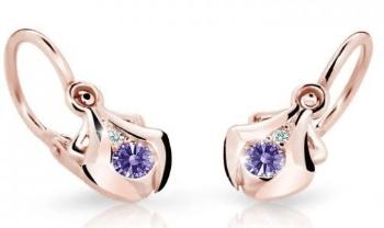 Cutie Jewellery Detské náušnice z ružového zlata C2224-10-X-4 fialová