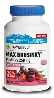 Swiss NatureVia Max Brusnice 250 mg 36 pastiliek