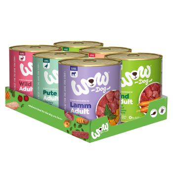 6x800g WOW Dog Adult nedves kutyatáp vegyesen