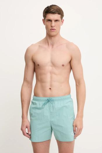 Plavkové šortky Calvin Klein tyrkysová farba, KM0KM01102