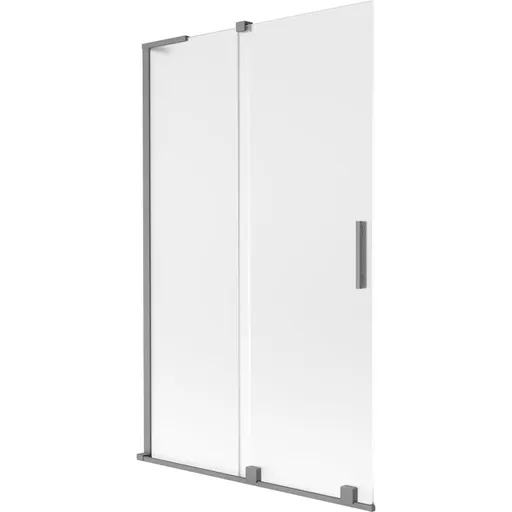 MEXEN/S - Velar L dvojkrídlová posuvná vaňová zástena 110 x 150, dekor, grafit metal 896-110-003-31-95