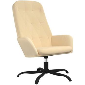 Relaxačné kreslo krémovo biele zamat, 341214