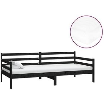 Shumee váľanda s matracom 90×200 cm čierna masívne borové drevo, 3083588