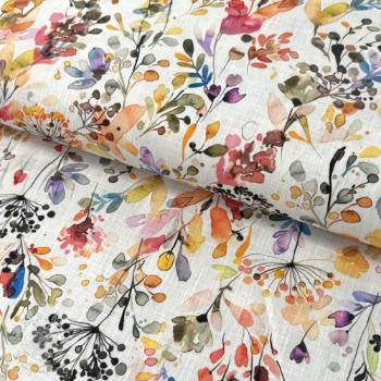 Len s bavlnou Pretty florals deisgn A digital print