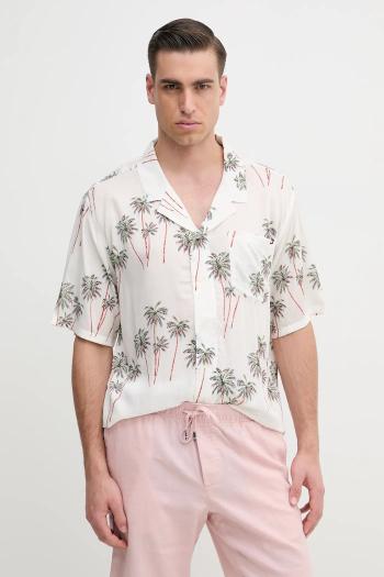 Košeľa Tommy Hilfiger pánska, béžová farba, voľný strih, UM0UM03227