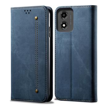 DENIM Peňaženkový kryt pre Motorola Moto E14 modrý