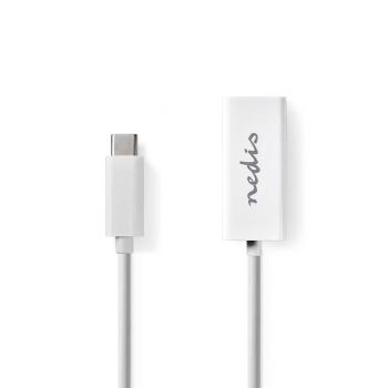 Nedis CCGB64950WT02 - Sieťový adaptér USB | USB 3.2 Gen 1 | 1000 Mbps | USB-C™ Zástrčka | RJ45 Zásuvka | 0.20 m | Biela
