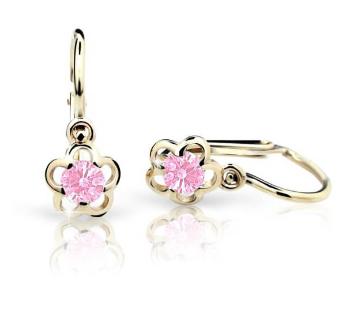 Cutie Jewellery Zlaté detské náušnice C1945-10-X-1 ružová