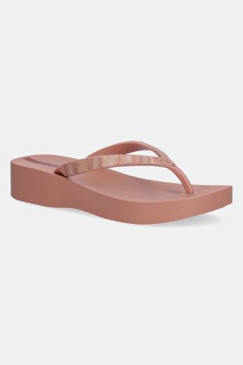 Šľapky Ipanema MESH X PLAT ružová farba, na kline, 83612-BB802