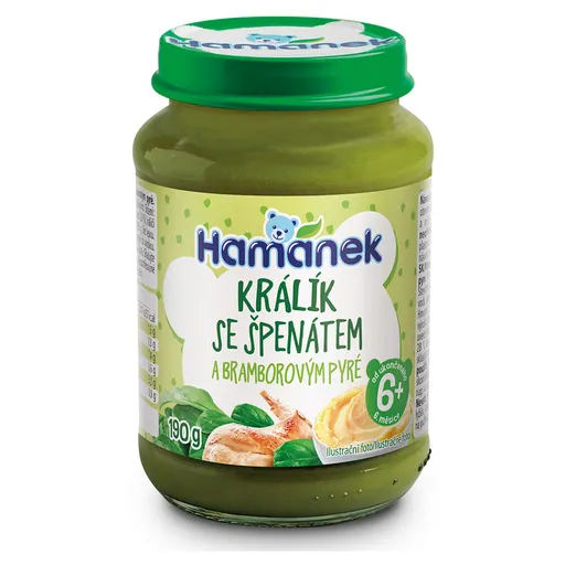 HAMÁNEK Králik so špenátom a zemiakovým pyré 190 g