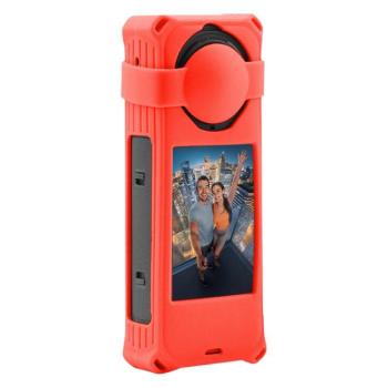 PULUZ Silikónový obal pre akčnú kameru Insta360 X5 červený
