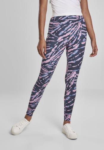 Urban Classics Ladies High Waist Tie Dye Leggings darkshadow/pink