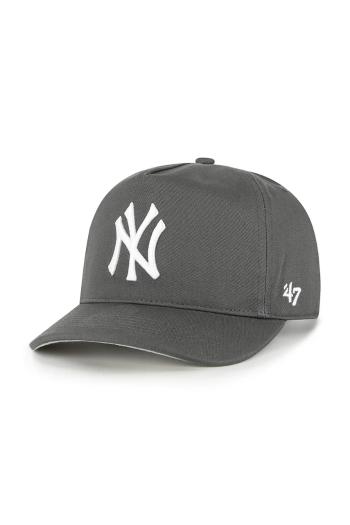 Bavlnená šiltovka 47 brand MLB New York Yankees šedá farba, jednofarebná, B-FHTCH17GWP-CC