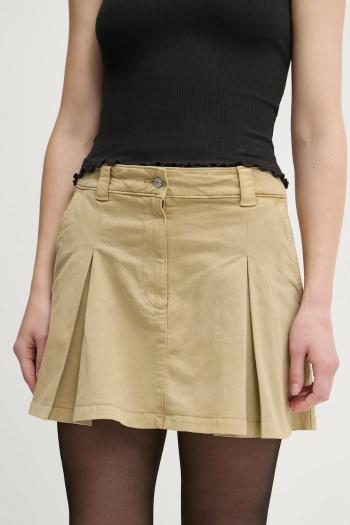 Rifľová sukňa Tommy Jeans zelená farba, mini, áčkový strih, DW0DW19366