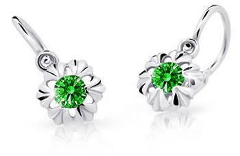 Cutie Jewellery Detské náušnice z bieleho zlata C2213-10-X-2 zelená