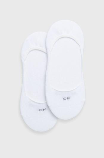 Ponožky Calvin Klein (2-pak) dámske, biela farba, 701218767