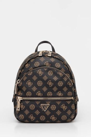 Ruksak Guess MANHATTAN dámsky, hnedá farba, malý, vzorovaný, HWPG71 18320