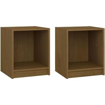 SHUMEE Nočné stolíky 2ks medovo hnedé 35,5 × 33,5 × 41,5 cm masívna borovica, 809926